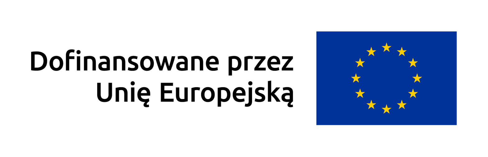 Znak Unii Europejskiej ze zdaniem: Dofinansowane przez Unię Europejską